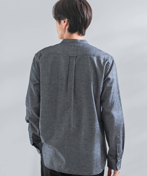 URBAN RESEARCH ROSSO MEN（アーバンリサーチロッソメン）の「『抗菌/防臭』『XXLサイズあり』ハイパフォーマンスフランネルバンドカラーシャツ（シャツ/ブラウス・メンズ・ボルドー/ネイビー/ブルー系その他/グレー/アイボリー/ブラック/グレー系その他/ブラウン系その他/カーキ・SMALL/MEDIUM/LARGE/X-LARGE/XX-LARGE）」の18枚目の写真