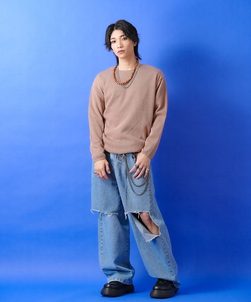 a.p.o.v.(エーピーオービー)の「a.p.o.v. スラブライトニットセーター(ニット/セーター・メンズ・ベージュ/グリーン/ブラック/カーキ/グレー・ONESIZE)」の12枚目の写真