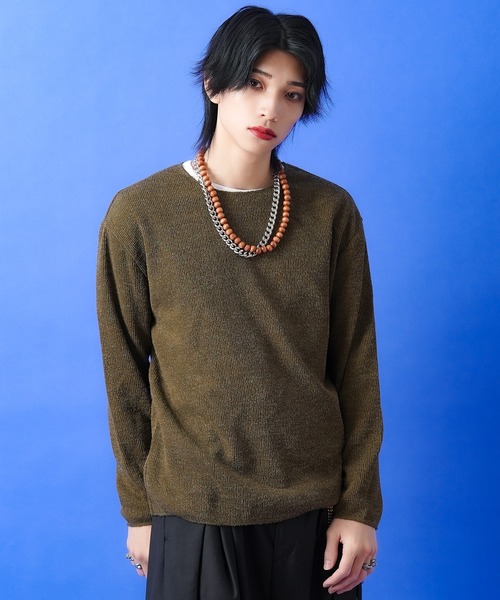 a.p.o.v.(エーピーオービー)の「a.p.o.v. スラブライトニットセーター(ニット/セーター・メンズ・ベージュ/グリーン/ブラック/カーキ/グレー・ONESIZE)」の14枚目の写真