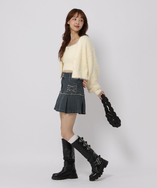 3.3 Field Trip （3.3フィールドトリップ）の「3.3 Field Trip／バラフェザーカーディガンSET（カーディガン/ボレロ・レディース・ネイビー/アイボリー・FREE）」の3枚目の写真