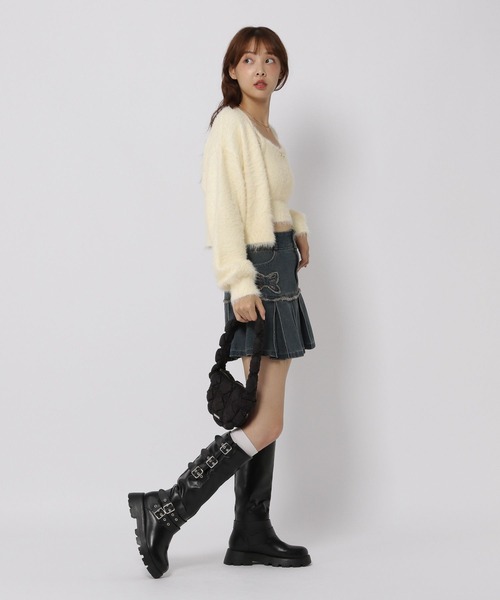 3.3 Field Trip （3.3フィールドトリップ）の「3.3 Field Trip／バラフェザーカーディガンSET（カーディガン/ボレロ・レディース・ネイビー/アイボリー・FREE）」の4枚目の写真