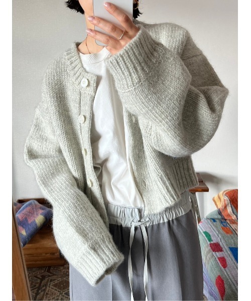 カーディガン BLACK BY MOUSSY wool compact cardigan BLACK BY MOUSSY（ブラックバイマウジー）の「wool compact cardigan