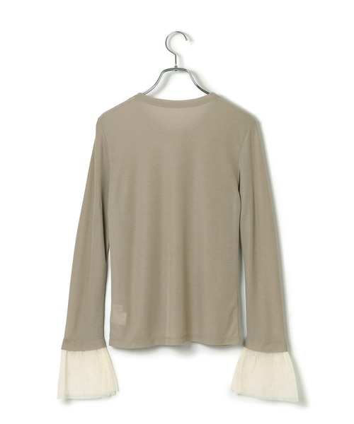 le cercle ADAM ET ROPE'(ルセルクルアダムエロペ)の「袖チュールカットソー(Tシャツ/カットソー・レディース・グリーン系その他2/ブラック/ホワイト・FREE)」の17枚目の写真