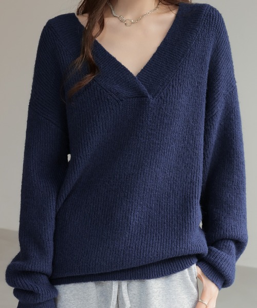 セール】Vネックニットセーター（ニット/セーター）｜SHIENAS