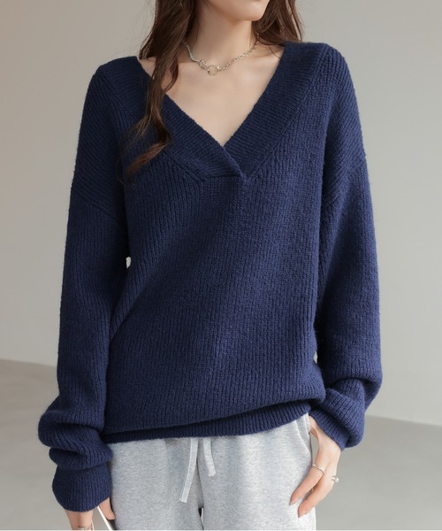 セール】Vネックニットセーター（ニット/セーター）｜SHIENAS
