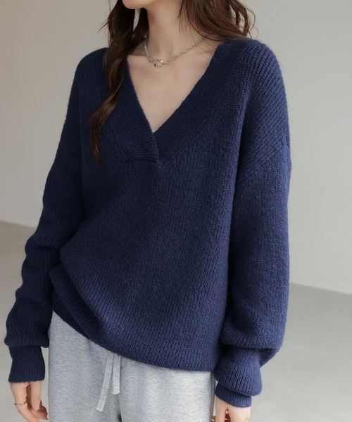 セール】Vネックニットセーター（ニット/セーター）｜SHIENAS