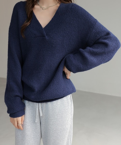 セール】Vネックニットセーター（ニット/セーター）｜SHIENAS