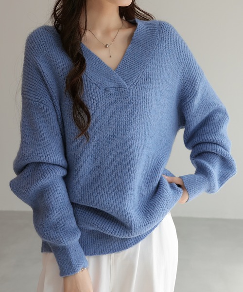 セール】Vネックニットセーター（ニット/セーター）｜SHIENAS