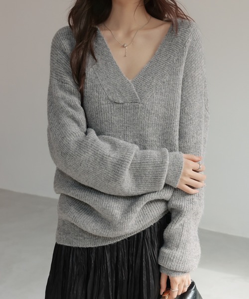 セール】Vネックニットセーター（ニット/セーター）｜SHIENAS
