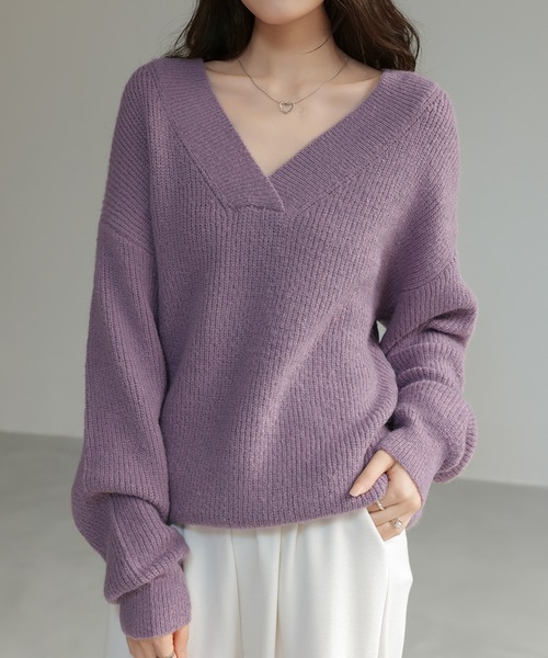 セール】Vネックニットセーター（ニット/セーター）｜SHIENAS