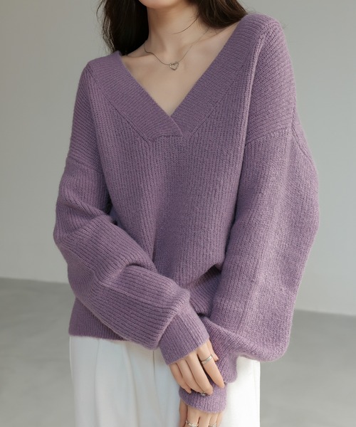 セール】Vネックニットセーター（ニット/セーター）｜SHIENAS