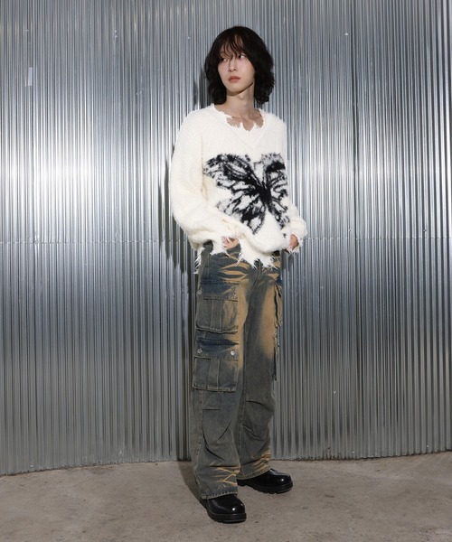 [2024FW][UNISEX]ビンテージバタフライデザイン・アンゴラニット（ニット/セーター）｜FOLLOWIN（フォロウィン）