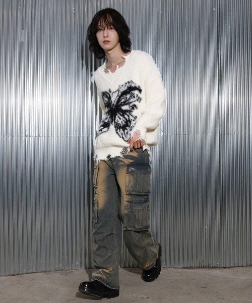 [2024FW][UNISEX]ビンテージバタフライデザイン・アンゴラニット（ニット/セーター）｜FOLLOWIN（フォロウィン）