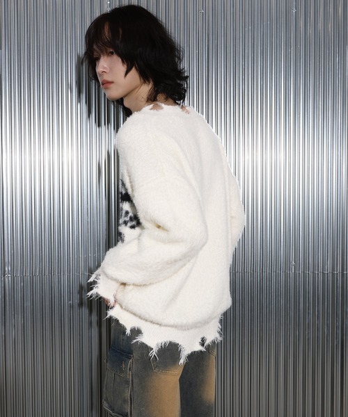 [2024FW][UNISEX]ビンテージバタフライデザイン・アンゴラニット（ニット/セーター）｜FOLLOWIN（フォロウィン）