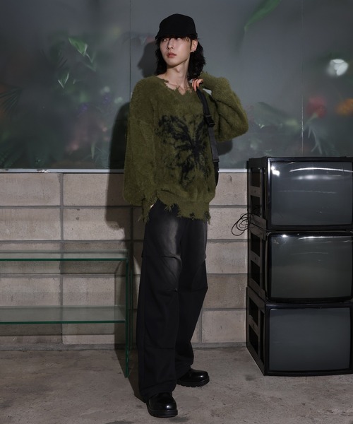 [2024FW][UNISEX]ビンテージバタフライデザイン・アンゴラニット（ニット/セーター）｜FOLLOWIN（フォロウィン）