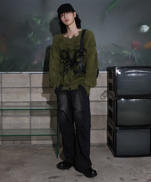 [2024FW][UNISEX]ビンテージバタフライデザイン・アンゴラニット（ニット/セーター）｜FOLLOWIN（フォロウィン）