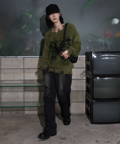 [2024FW][UNISEX]ビンテージバタフライデザイン・アンゴラニット（ニット/セーター）｜FOLLOWIN（フォロウィン）