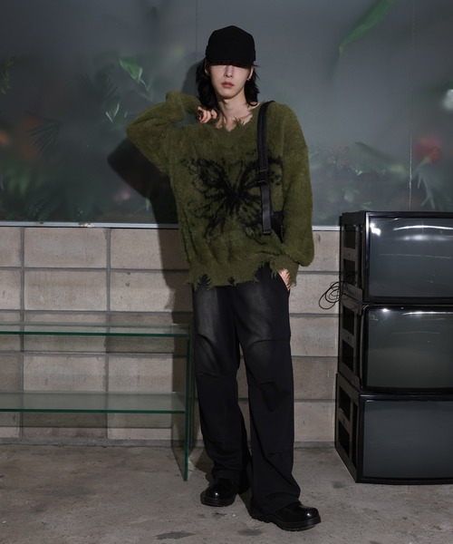 [2024FW][UNISEX]ビンテージバタフライデザイン・アンゴラニット（ニット/セーター）｜FOLLOWIN（フォロウィン）