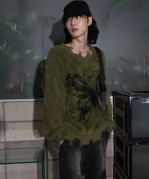 [2024FW][UNISEX]ビンテージバタフライデザイン・アンゴラニット（ニット/セーター）｜FOLLOWIN（フォロウィン）