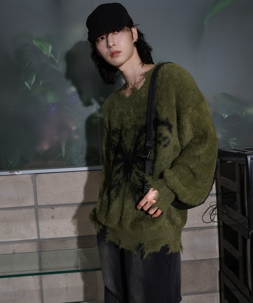 [2024FW][UNISEX]ビンテージバタフライデザイン・アンゴラニット（ニット/セーター）｜FOLLOWIN（フォロウィン）