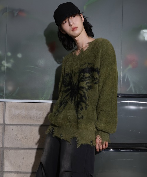 [2024FW][UNISEX]ビンテージバタフライデザイン・アンゴラニット（ニット/セーター）｜FOLLOWIN（フォロウィン）
