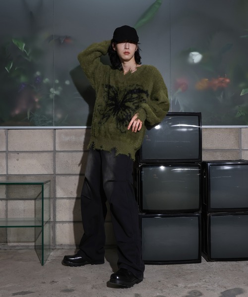 [2024FW][UNISEX]ビンテージバタフライデザイン・アンゴラニット（ニット/セーター）｜FOLLOWIN（フォロウィン）