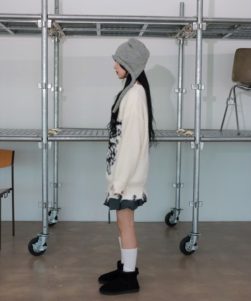 [2024FW][UNISEX]ビンテージバタフライデザイン・アンゴラニット（ニット/セーター）｜FOLLOWIN（フォロウィン）