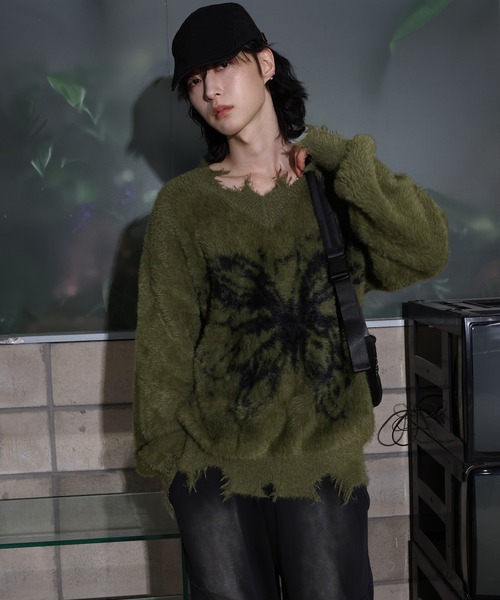 [2024FW][UNISEX]ビンテージバタフライデザイン・アンゴラニット（ニット/セーター）｜FOLLOWIN（フォロウィン）