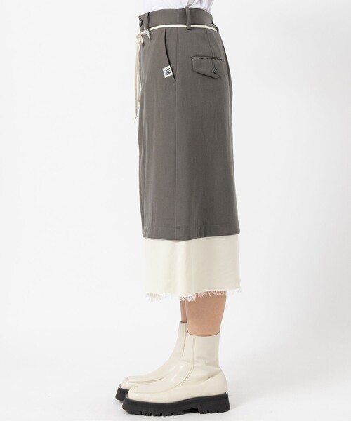 Maison Mihara Yasuhiro コンストラクトプリーツスカート MIHARA YASUHIRO/ミハラヤスヒロ】WOOL PASTED SKIRT/ウール