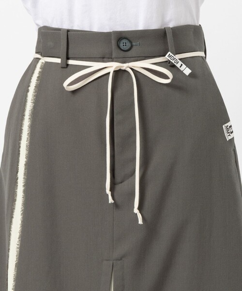 Maison MIHARA YASUHIRO（メゾンミハラヤスヒロ）の「【MIHARA YASUHIRO/ミハラヤスヒロ】WOOL PASTED SKIRT/ウールプリーツスカート（スカート・レディース・グレー/ブラック・36/38）」の6枚目の写真
