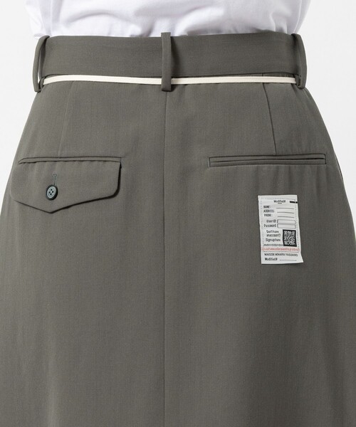 Maison MIHARA YASUHIRO（メゾンミハラヤスヒロ）の「【MIHARA YASUHIRO/ミハラヤスヒロ】WOOL PASTED SKIRT/ウールプリーツスカート（スカート・レディース・グレー/ブラック・36/38）」の7枚目の写真
