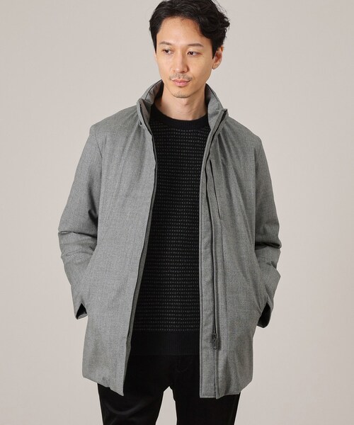 TAKEO KIKUCHI(タケオキクチ)の「◆【ONOFF対応】Super100'sウール ピンヘッド ダウンブルゾン(ダウンジャケット/コート・メンズ・グレー/ブラウン系・04/03/02)」の8枚目の写真
