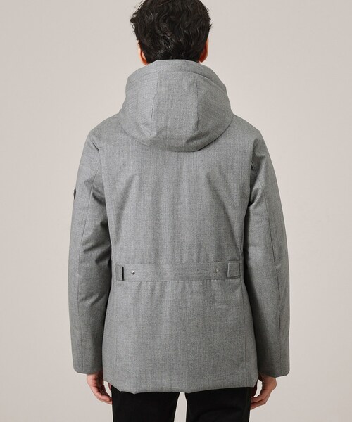 セール】【ONOFF対応】Super100'sウール ピンヘッド ダウンブルゾン