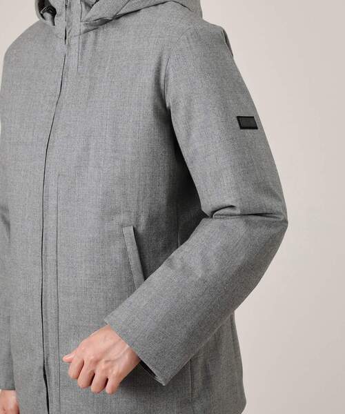 セール】【ONOFF対応】Super100'sウール ピンヘッド ダウンブルゾン