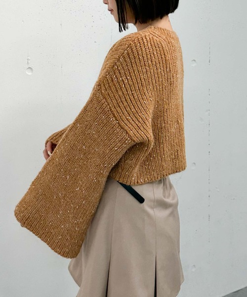 archives（アルシーヴ）の「ラメネップメランジ畦ニット（ニット/セーター・レディース・アイボリー/オレンジ/ブルー・MEDIUM）」の7枚目の写真