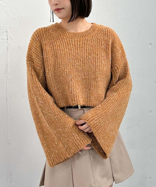 archives（アルシーヴ）の「ラメネップメランジ畦ニット（ニット/セーター・レディース・アイボリー/オレンジ/ブルー・MEDIUM）」の6枚目の写真