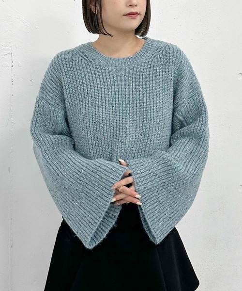 archives（アルシーヴ）の「ラメネップメランジ畦ニット（ニット/セーター・レディース・アイボリー/オレンジ/ブルー・MEDIUM）」の13枚目の写真