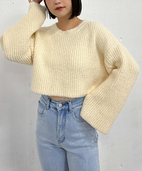 archives（アルシーヴ）の「ラメネップメランジ畦ニット（ニット/セーター・レディース・アイボリー/オレンジ/ブルー・MEDIUM）」の21枚目の写真