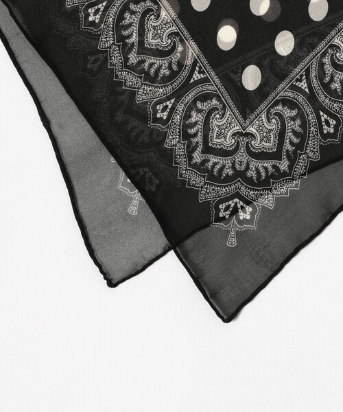 別注】JOHN COMFORT / シルク ドット ペイズリー柄 チーフ（ハンカチ