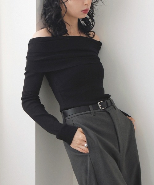 ギャザーオフショルニット（ニット/セーター）｜LIAN（リアン）の