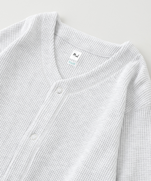 RIDING HIGH（ライディングハイ）の「RIDING HIGH / ライディングハイ BRAVO YARN WAFFLE CARDIGAN（カーディガン/ボレロ・メンズ・グレー/アイボリー・LARGE/MEDIUM）」の5枚目の写真