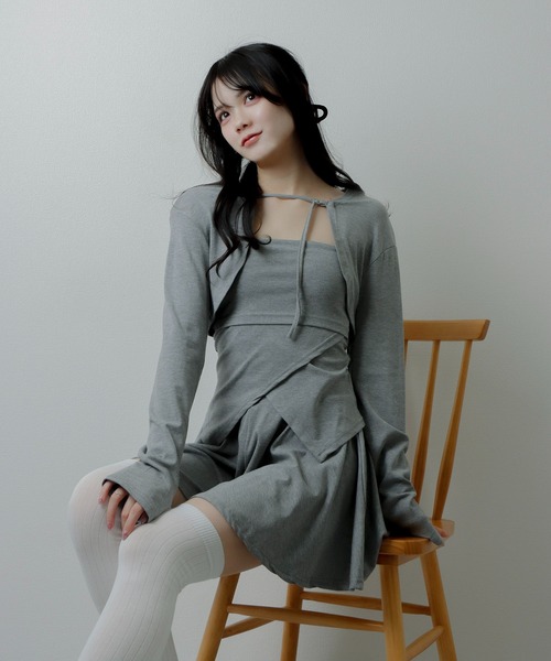 M DOLLY(エムドリー)の「bolero+flare mini set up/ボレロ+フレアミニセットアップ(セットアップ・レディース・グレー/ブラック・M/S)」の10枚目の写真
