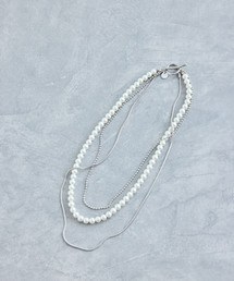 VIS | レイヤードガラスパールネックレス(ネックレス)