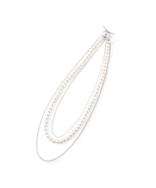 VIS（ビス）の「レイヤードガラスパールネックレス（ネックレス・レディース・シルバー/ゴールド・FREE）」の5枚目の写真