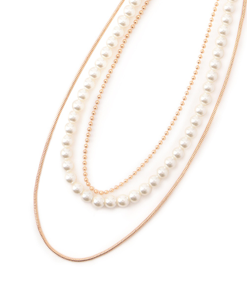 VIS（ビス）の「レイヤードガラスパールネックレス（ネックレス・レディース・シルバー/ゴールド・FREE）」の8枚目の写真