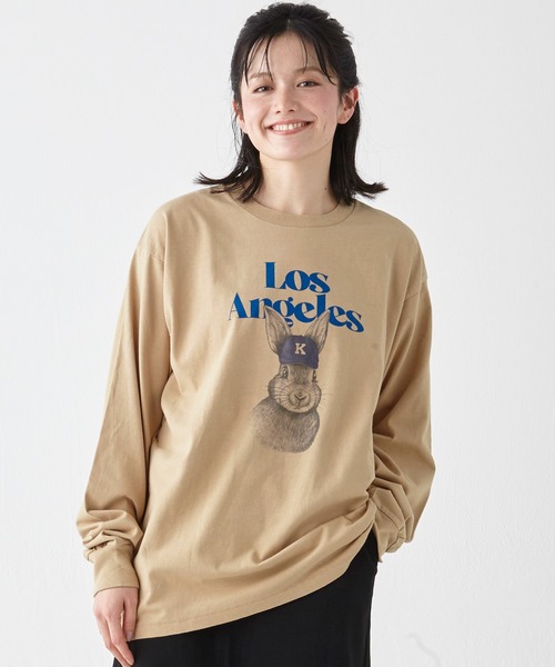 KRIFF MAYER（クリフメイヤー）の「RUUUコラボロンT(LA)（Tシャツ/カットソー・メンズ・オフホワイト/ネイビー/ベージュ/チャコール・LARGE/MEDIUM/X-LARGE）」の13枚目の写真