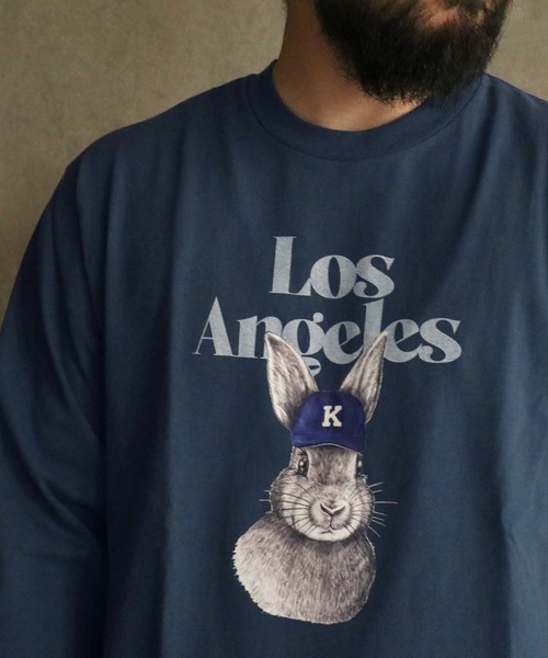 KRIFF MAYER（クリフメイヤー）の「RUUUコラボロンT(LA)（Tシャツ/カットソー・メンズ・オフホワイト/ネイビー/ベージュ/チャコール・LARGE/MEDIUM/X-LARGE）」の20枚目の写真