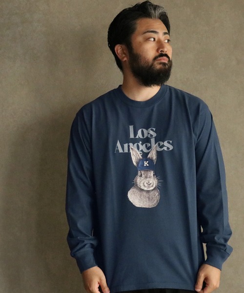 KRIFF MAYER（クリフメイヤー）の「RUUUコラボロンT(LA)（Tシャツ/カットソー・メンズ・オフホワイト/ネイビー/ベージュ/チャコール・LARGE/MEDIUM/X-LARGE）」の19枚目の写真