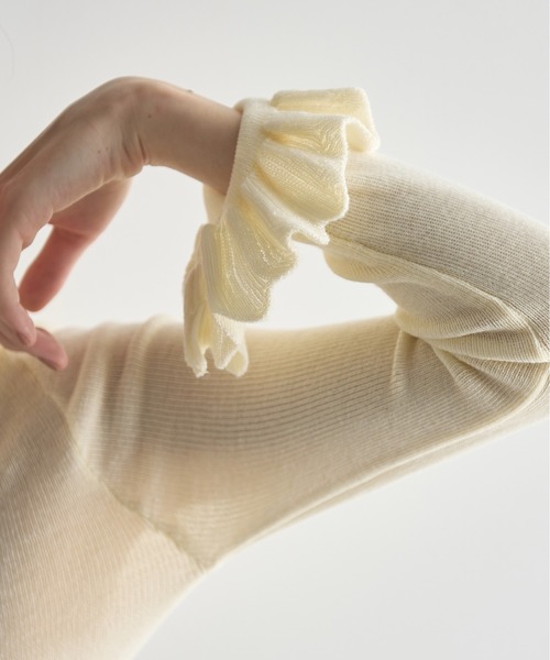 rady♡様商談中 HYEON ヘヨン 長袖タートルネックフリルリブ トップス フリルハイネックニットトップス（ニット/セーター）｜THE YOn（ザヨン