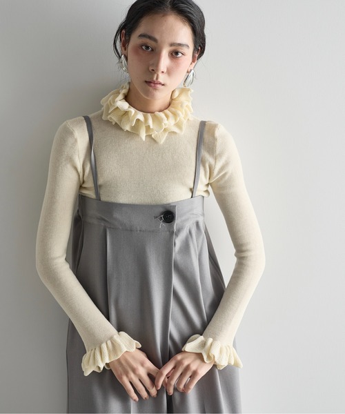 rady♡様商談中 HYEON ヘヨン 長袖タートルネックフリルリブ トップス フリルハイネックニットトップス（ニット/セーター）｜THE YOn（ザヨン